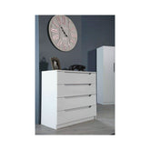 Hectarul - Comoda alba cu 4 sertare din PAL melaminat 94x90x45 cm Fulya Ipar